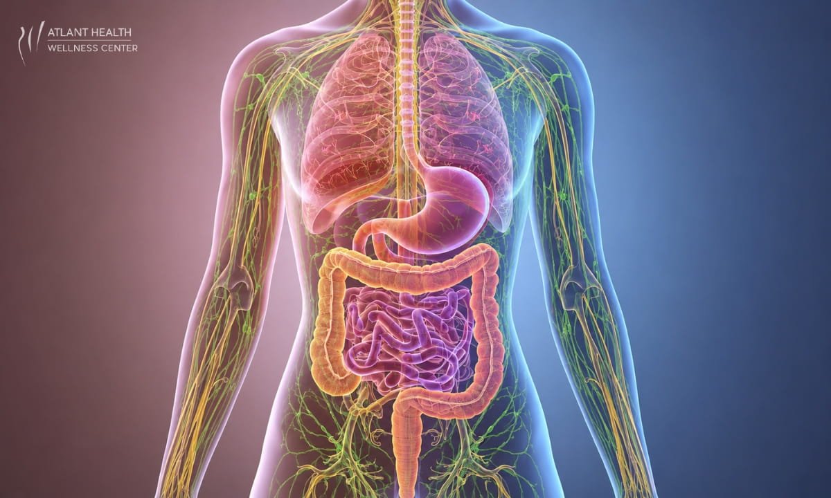 Client receiving lymphatic drainage therapy at Atlant Health Wellness Center NYC as Month 1 of the HoloBiome Roadmap detox and healing process